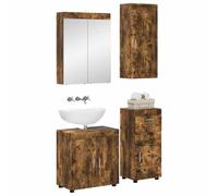 vidaXL Ensemble de mobilier de Salle de Bain Tulum Chêne fumé, Meuble de Salle de Bain Moderne, Solution de Rangement Durable, Organisateur Pratique, Design Compact