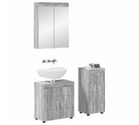 vidaXL Ensemble de mobilier de Salle de Bain Tulum Gris Sonoma, Meuble de Salle de Bain Moderne, Solution de Rangement Durable, Organisateur Pratique, Design Compact