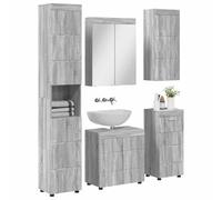 vidaXL Ensemble de mobilier de Salle de Bain Tulum Gris Sonoma, Meuble de Salle de Bain Moderne, Solution de Rangement Durable, Organisateur Pratique, Design Compact