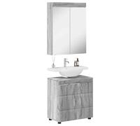 vidaXL Ensemble de mobilier de Salle de Bain Tulum Gris Sonoma, Meuble de Salle de Bain Moderne, Solution de Rangement Durable, Organisateur Pratique, Design Compact
