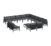 vidaXL Ensemble de mobilier d'extérieur pour Le Jardin, Le Balcon ou la terrasse - Idéal pour se Relaxer avec des Coussins