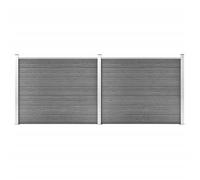 vidaXL Ensemble de panneau de clôture WPC 353x146 cm Gris 3070455