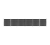 Vidaxl Ensemble De Panneau De Clôture Wpc 1045x186 Cm Noir Noir