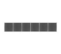 Vidaxl Ensemble De Panneau De Clôture Wpc 1045x186 Cm Noir Noir