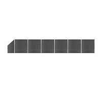 vidaXL Ensemble de panneau de clôture WPC 1138x(105-186) cm Noir