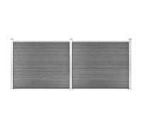 vidaXL Ensemble de panneau de clôture WPC 353x146 cm Gris 3070455