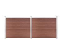 vidaXL Ensemble de panneau de clôture WPC 353x146 cm Marron