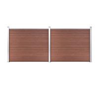 vidaXL Ensemble de panneau de clôture WPC 353x146 cm Marron 3070451