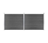 vidaXL Ensemble de panneau de clôture WPC 353x146 cm Noir
