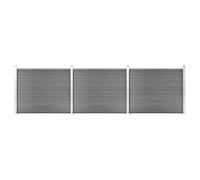vidaXL Ensemble de panneau de clôture WPC 526x146 cm Gris