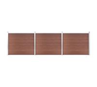 vidaXL Ensemble de panneau de clôture WPC 526x146 cm Marron