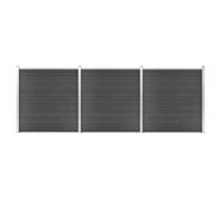 vidaXL Ensemble de panneau de clôture WPC 526x186 cm Noir