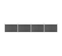 vidaXL Ensemble de panneau de clôture WPC 699x105 cm Noir