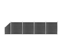vidaXL Ensemble de panneau de clôture WPC 792x(105-186) cm Noir