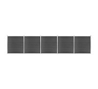 vidaXL Ensemble de panneau de clôture WPC 872x186 cm Noir