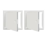 vidaXL Ensemble de panneaux d'accès Blanc en métal : acier avec finition en poudre, dimensions 20 x 20 cm, finition mate, système de verrouillage sécurisé, utilisable à l'intérieur et à l'extérieur,