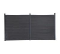 vidaXL Ensemble de panneaux de clôture avec poteau Gris 353x186 cm WPC