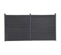 vidaXL Ensemble de panneaux de clôture avec poteau Gris 353x186 cm WPC