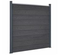 vidaXL Ensemble de panneaux de clôture WPC gris 180 x 186 cm