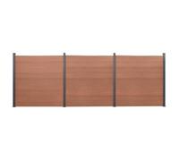 vidaXL Ensemble de panneaux de clôture marron 526x186 cm WPC