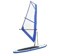 Vidaxl Ensemble De Planche Sup Gonflable Avec Voile Bleu Et Blanc