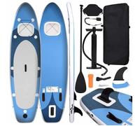 vidaXL Ensemble de Planche SUP Gonflable Planche à Ramer Planche de Surf Planche à Pagaie Kit de Réparation Extérieur Bleu 93385