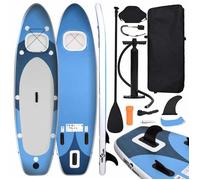 vidaXL Ensemble de Planche SUP Gonflable Planche à Ramer Planche de Surf Planche à Pagaie Kit de Réparation Extérieur Bleu 93389