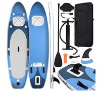 vidaXL Ensemble de Planche SUP Gonflable Planche à Ramer Planche de Surf Planche à Pagaie Kit de Réparation Extérieur Bleu 93381
