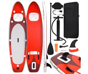 vidaXL Ensemble de Planche Sup Gonflable Rouge 360x81x10 cm
