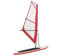vidaXL Ensemble SUP gonflable Adulte 92209 – Aileron amovible, pompe – Voile rouge et blanc
