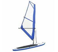vidaXL Ensemble planche SUP gonflable avec voile – aileron, pompe, kit de réparation – Bleu et blanc