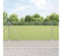 Vidaxl Ensemble De Poteaux De Clôture 2 Poteaux Acier Galvanisé 10 M X 1 M