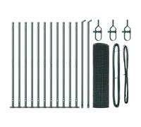 vidaXL Ensemble de poteaux de clôture en acier vert avec rouleau de maille 25 x 0.5 m conception durable revêtue de poudre pour clôture de jardin et installation extérieure solutions industrielles gé