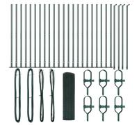 vidaXL Ensemble de poteaux de clôture en acier vert avec rouleau en treillis 50 x 0.5 m style durable métal moderne pour clôtures extérieures barrière sécurisée