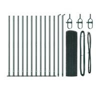 vidaXL Ensemble de poteaux de clôture en Acier Vert avec Treillis en métal 10 x 1 m Durable Résistant aux UV Design Moderne pour l'extérieur Kit d'installation Matériau Solide