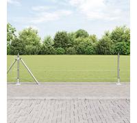 Vidaxl Ensemble De Poteaux De Clôture Lot De 2 Acier Galvanisé 25 X 0.5 M