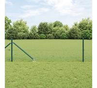 Vidaxl Ensemble De Poteaux De Clôture Pvc Pack De 2 Vert Pvc, Métal