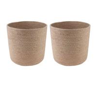 Vidaxl Ensemble De Pots À Plantes 2 Pcs Naturel Ø 28 X 28 Cm