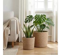 Vidaxl Ensemble De Pots À Plantes 2 Pcs Naturel Ø 28 X 28 Cm