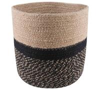 Vidaxl Ensemble De Pots À Plantes 2 Pcs Naturel Et Noir Ø 21 X 21 Cm