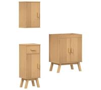 vidaXL Ensemble de Meubles de Salle de Bain en pin 3 pièces