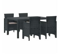 vidaXL Salon de jardin 5 pcs Anthracite Polt Rotin