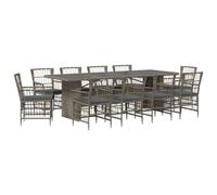 vidaXL Ensemble de Repas extérieur 11 pc Gris polyrotin