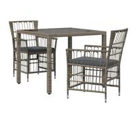 vidaXL Ensemble de Repas extérieur 3 pc Gris polyrotin