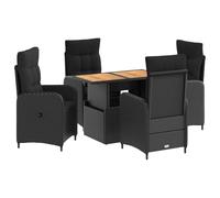 vidaXL Ensemble de Repas extérieur 5 pcs Noir, Ensemble de Jardin réglable, mobilier extérieur Robuste, Salon Moderne, Collection Patio résistante aux intempéries