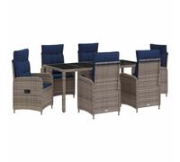 vidaXL Ensemble de Repas extérieur 7 pcs polyrotin, Set de Jardin Moderne, Table extérieur résistant aux intempéries, pour soirées, balcons et Repas en Plein air