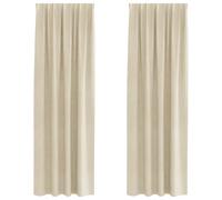 Lot de rideaux modernes marron et crème vidaXL 140 x 225 cm, design filtrant avec poche pour tringle en polyester, parfait pour le salon et la chambre à coucher