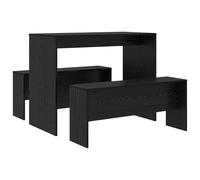 vidaXL Ensemble de Salle à Manger 2 pcs Chêne Noir Bois d'ingénierie, Ensemble Moderne pour Salle à Manger, Table rectangulaire Durable, Repas en Famille, soirées conviviales
