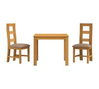 vidaXL Ensemble de Salle à Manger 3 pc Gris Bois de chêne Massif