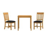 vidaXL Ensemble de Salle à Manger 3 pc Noir Bois de chêne Massif